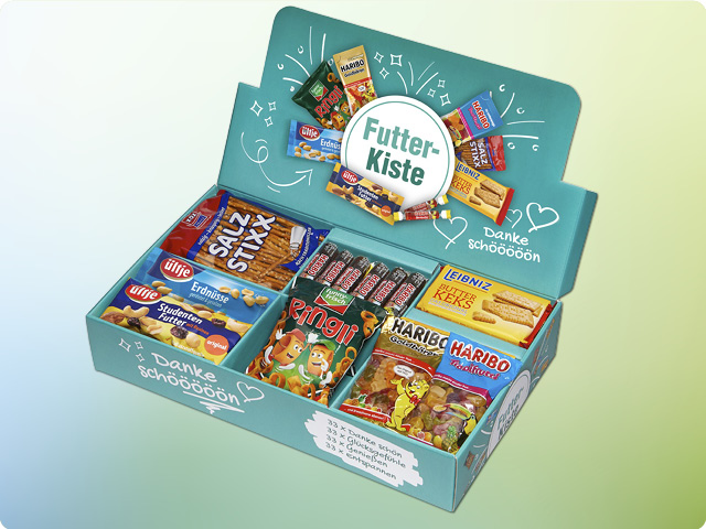 Sichere dir eine GRATIS Futterkiste mit 33 leckeren Snacks! Office Discount